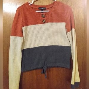 Derek Heart Small Rust, White, Grey Sweater
